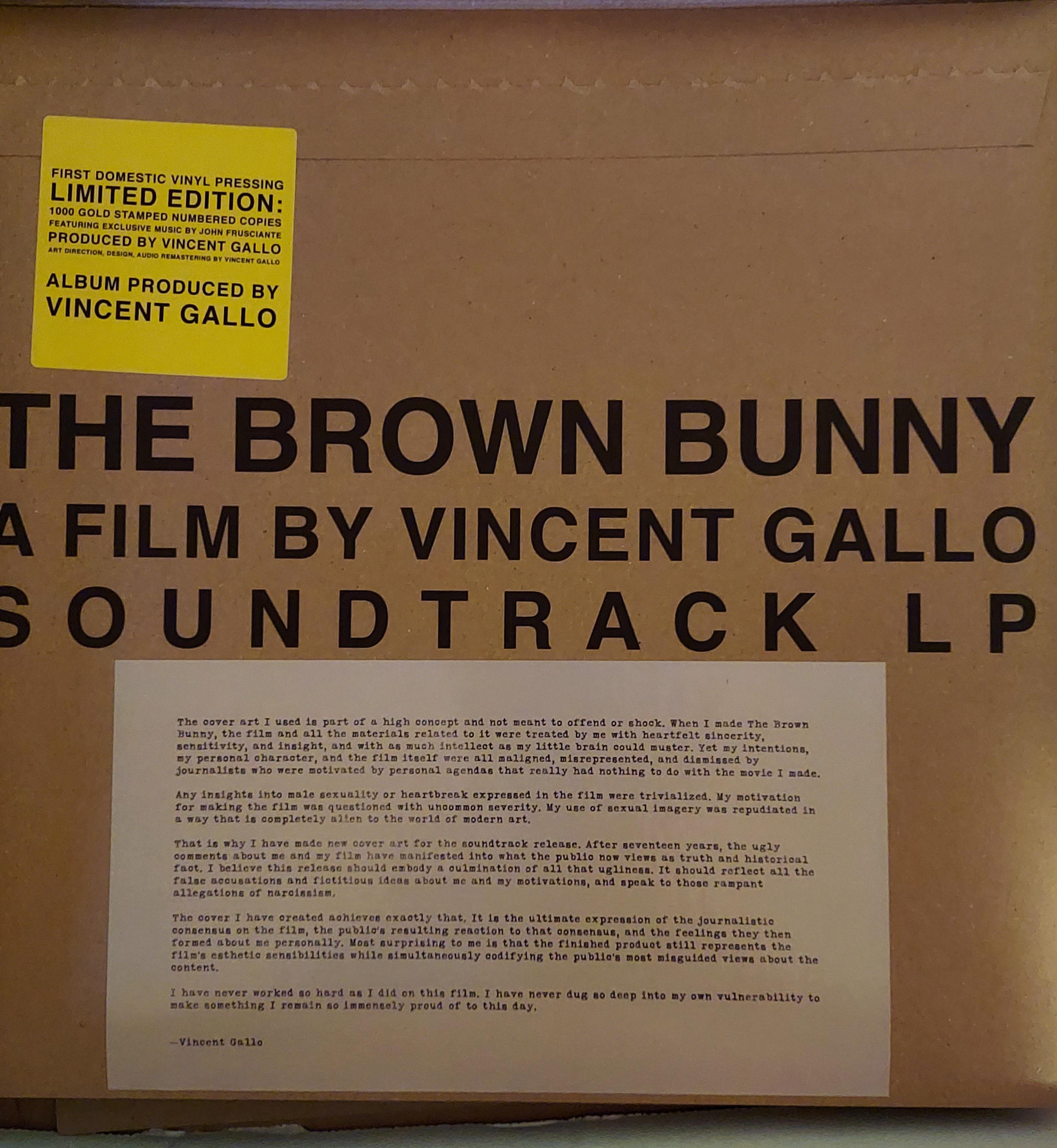 NSFW - New, Limited reissue of The Brown Bunny vinyl : r