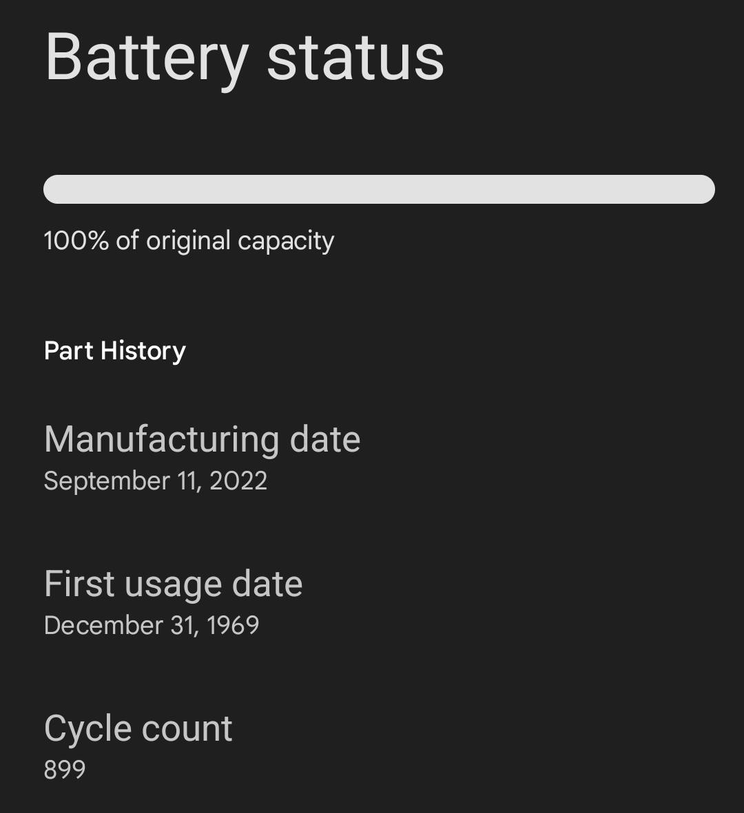 あなたのPixelの充電サイクル数と使用期間は？ : r/pixel_phones