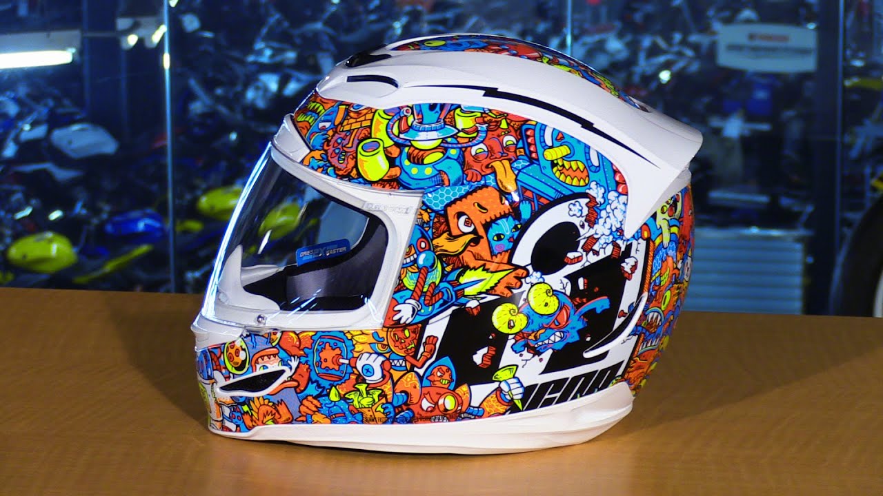 Icon Airmada Doodle Full Face Motorcycle Helmet Review - YouTube
