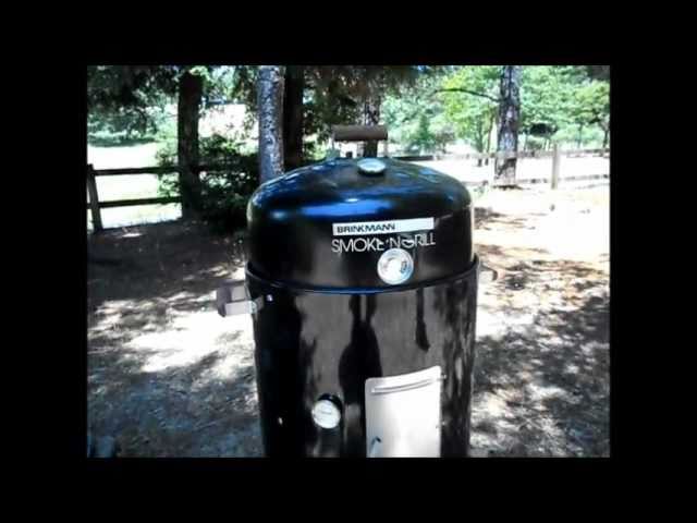 Brinkmann Smoker, cooking Tri-tip - YouTube