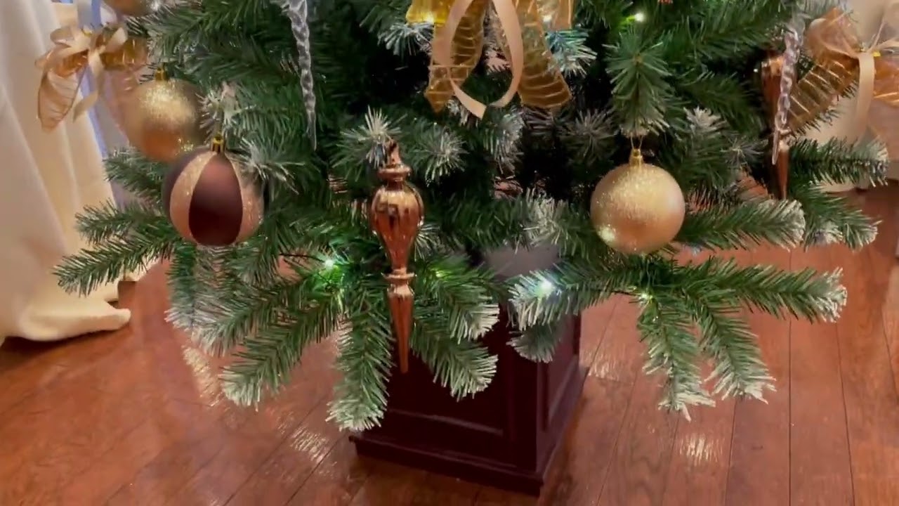 ストア・エキスプレス デラックスウッドポットツリーセット ゴールド