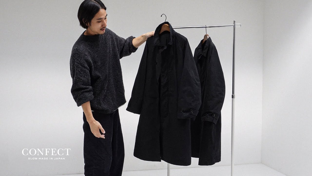 CONFECTアウターの定番】スーピマコットンステンカラーコート Soutien