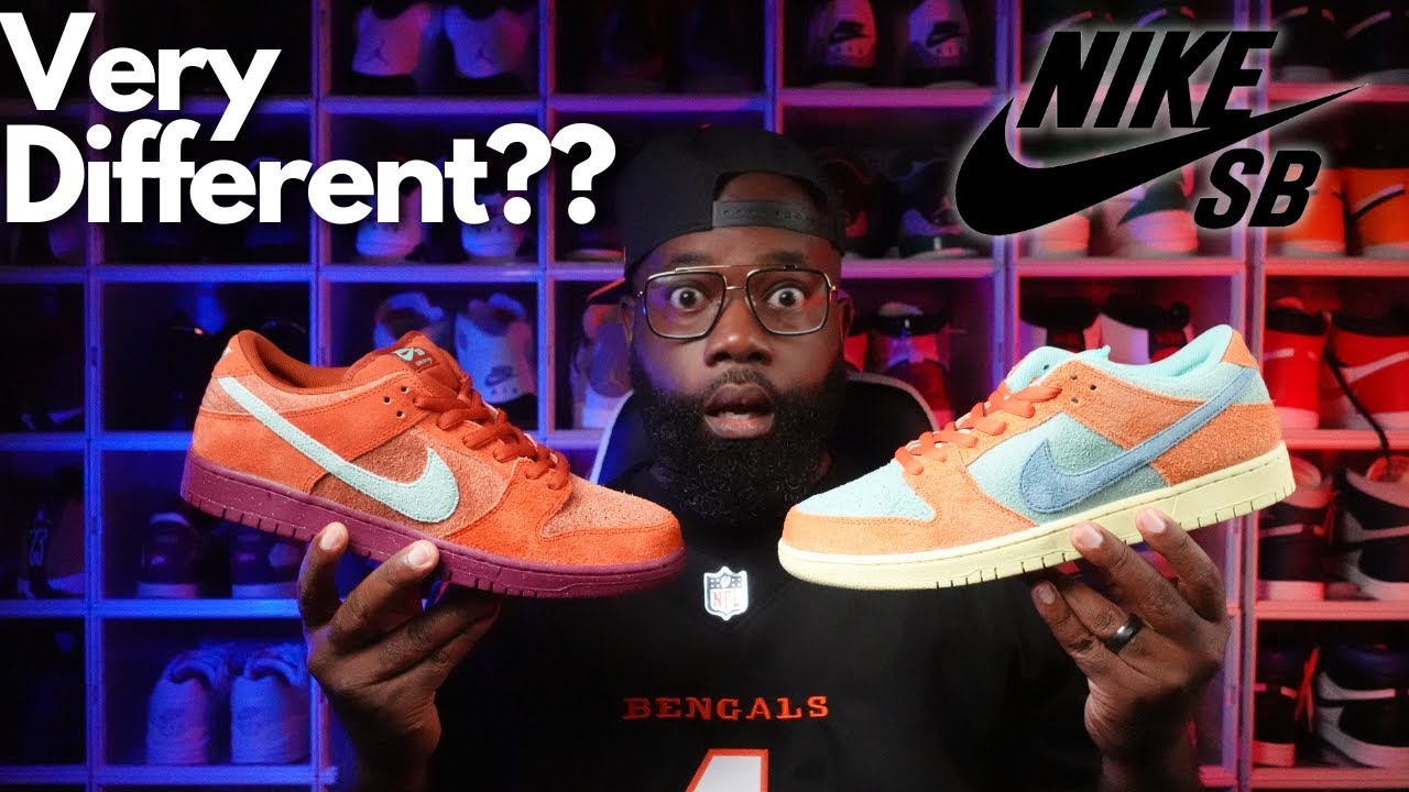 Nike Dunk Low Pro Noise Aqua & Mystic Red In-hand Review - YouTube