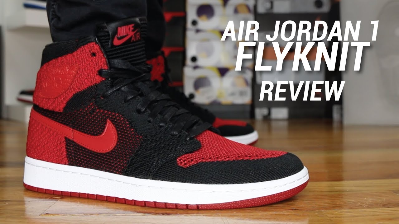 AIR JORDAN 1 HI FLYKNIT BRED REVIEW - YouTube
