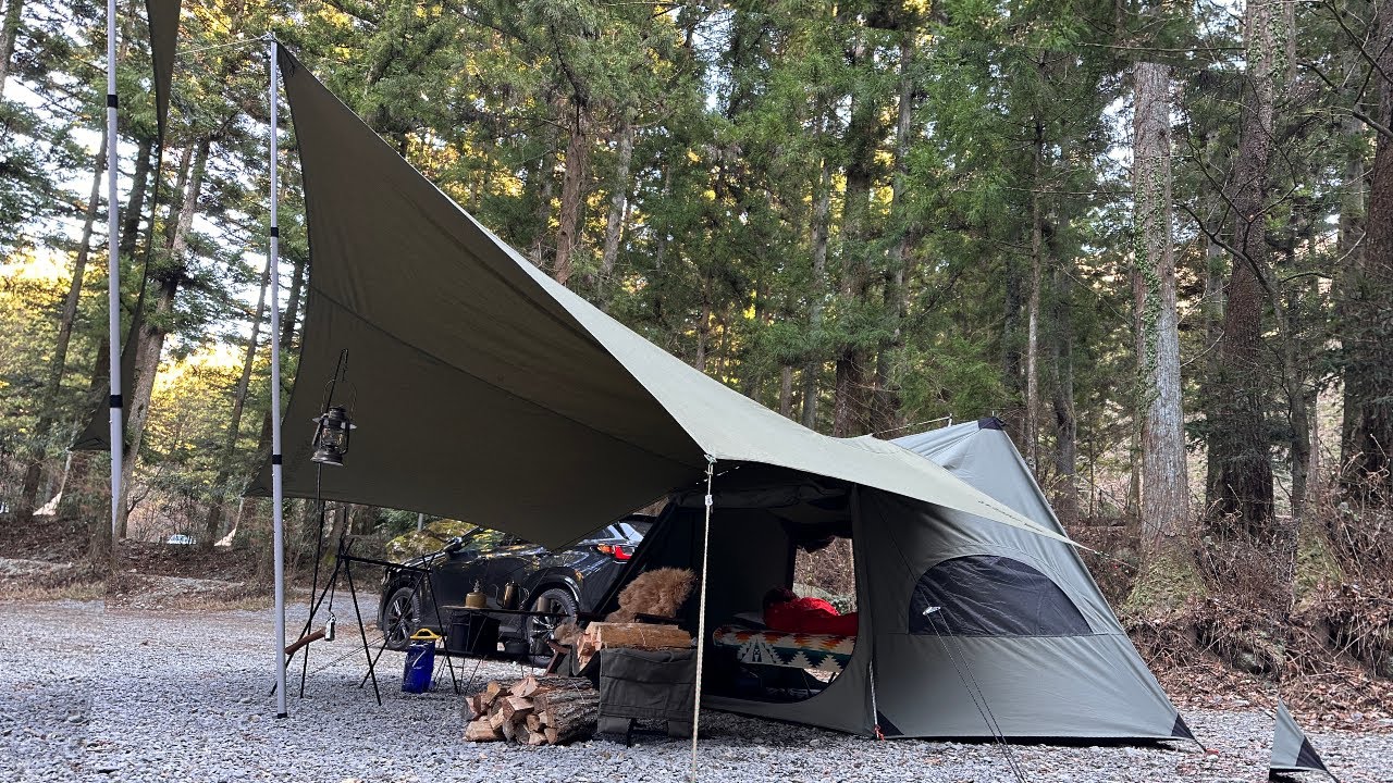 2 Hexatarp for solo camping with spacious front room - YouTube