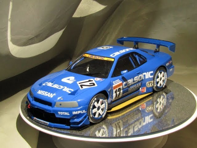 A review of the Tamiya 1/24 Calsonic Skyline GT-R (R34) assembled