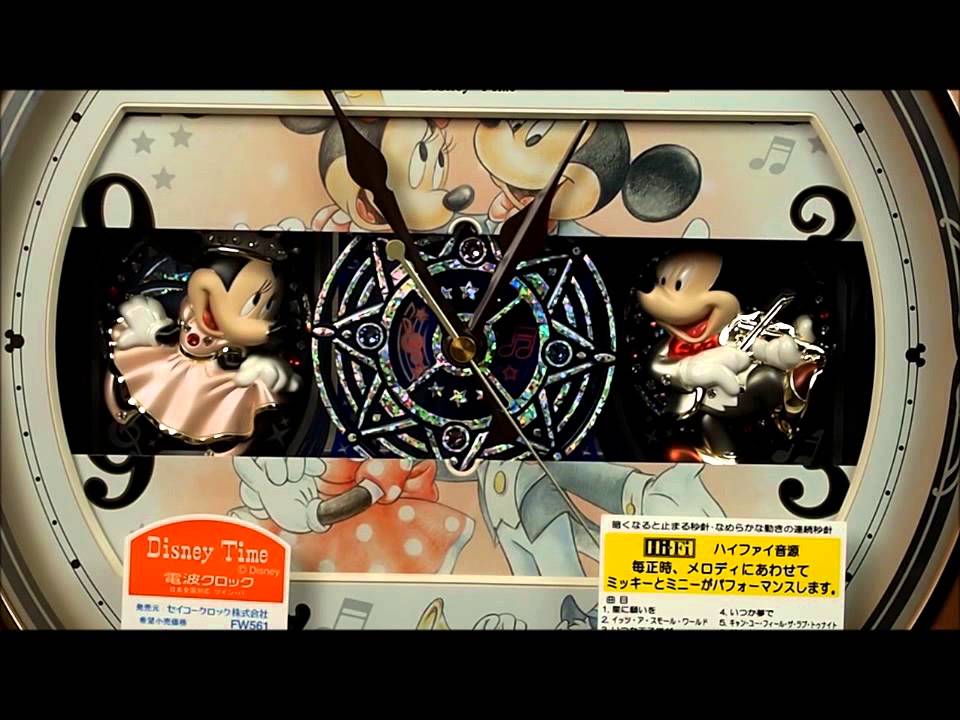 セイコー Disney (ディズニータイム) 掛け時計 ミッキー&ミニー 電波