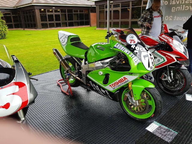 Hawk racing Kawasaki ZX7RR superbike at Tabac Classic GP in Assen