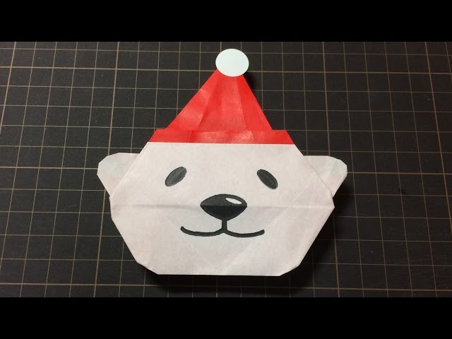 クマのサンタ クリスマスおりがみ【折り紙の折り方】Bear Santa Claus