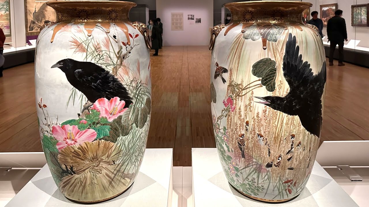 美術品鑑賞第393回【稲穂に群雀図花瓶】濤川惣助、絵付泉梅一－皇居