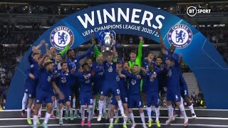 Chelsea lift the 2020/21 Champions League trophy! Winners for a