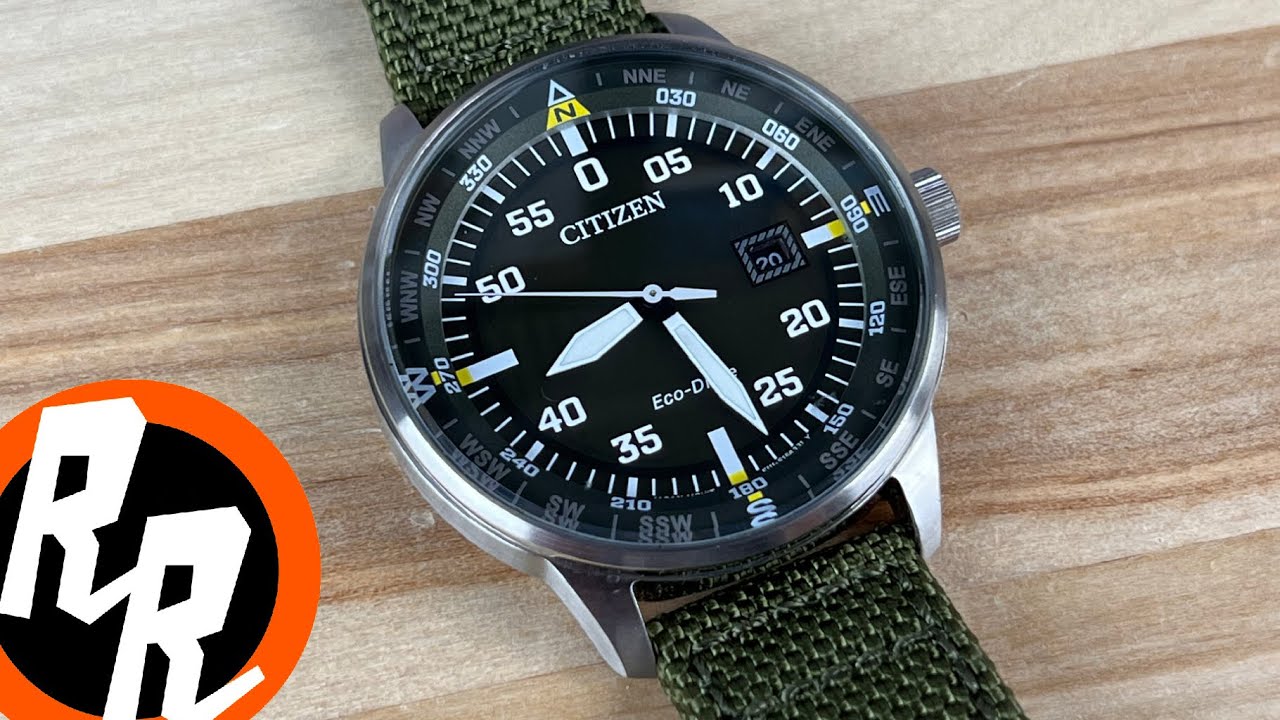 Citizen BM7390-22x compass field watch - YouTube