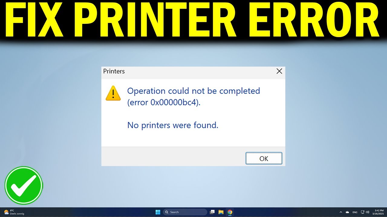 How To Fix Operation Could Not Be Completed Error 0x00000bc4 No