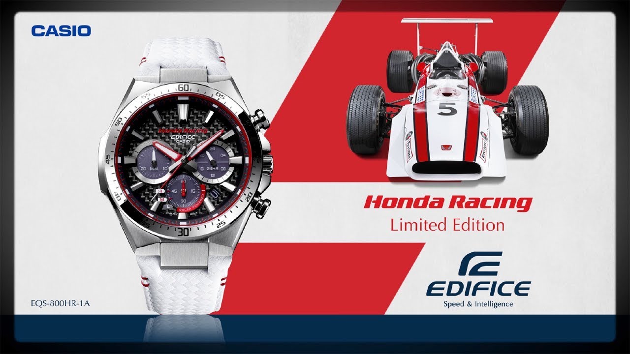 CASIO EDIFICE Honda Racing Limited Edition EQS-800HR - YouTube