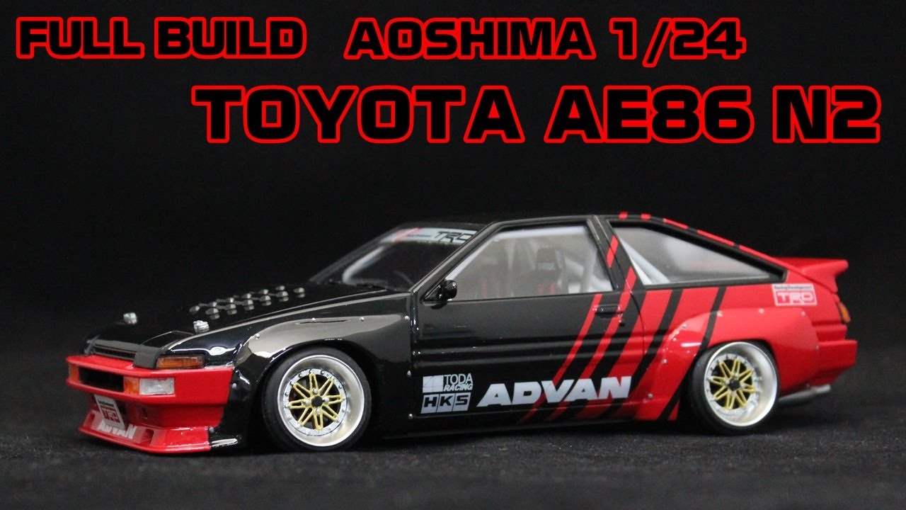 Full Build Aoshima 1/24 Toyota AE86 Trueno N2 Model Car [ENG Sub