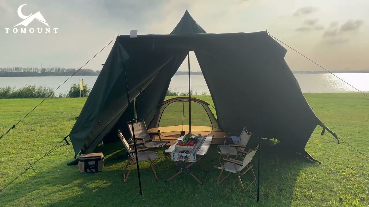 新商品販売中！】TOMOUNT ワンポールテント グリーン - YouTube