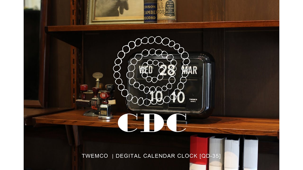 TWEMCO トゥエンコ｜デジタルカレンダークロック QD-35 ブラック 通販
