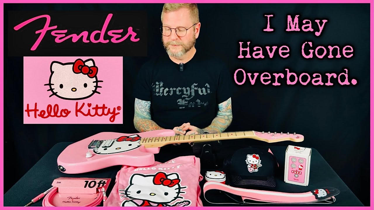 2024 Fender X Hello Kitty Pink Squier Stratocaster Electric Guitar