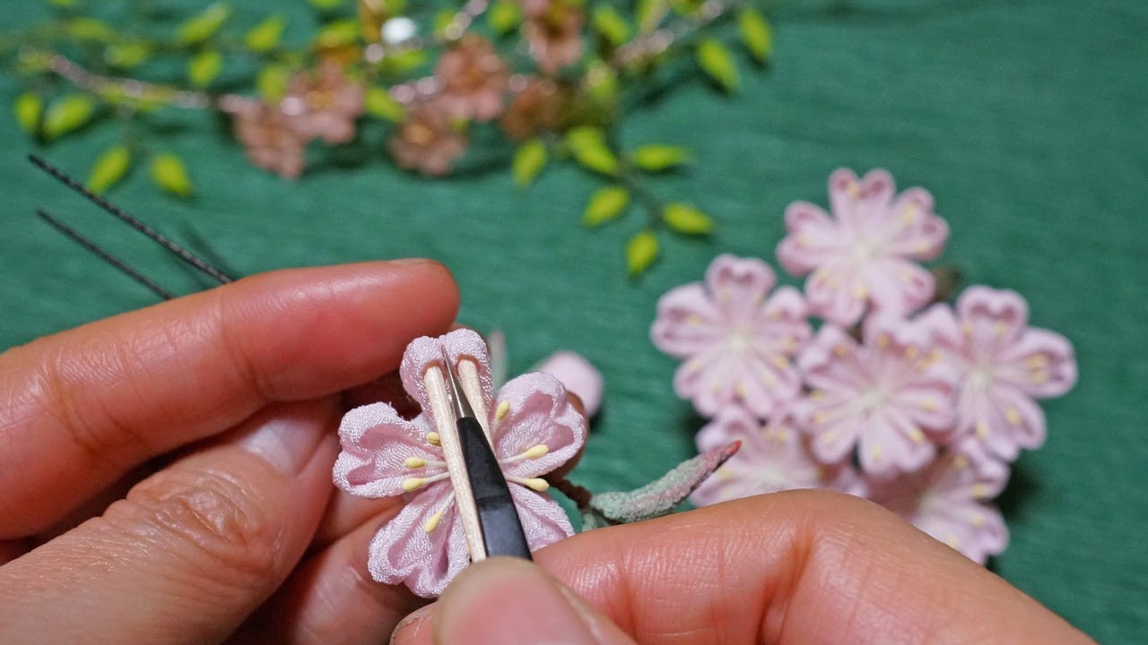 つまみ細工の桜の作り方/桜の花びらを簡単に仕上げる道具を作る/花先に