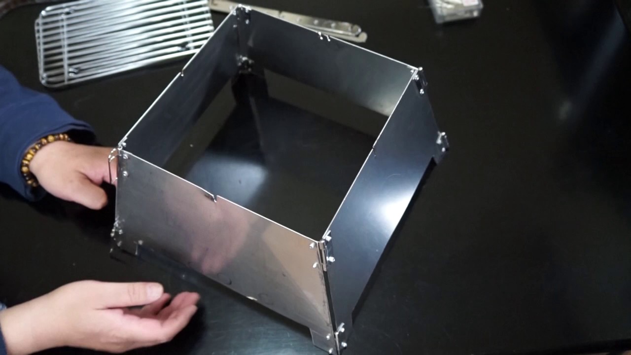 焚火台 ステンレススチール ファイヤーボックスグリル 自作② - YouTube