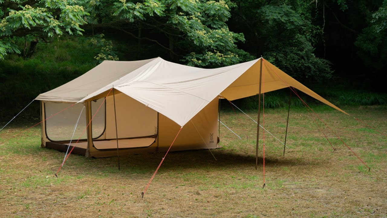 DOD】イエテントで家族キャンプ、5-6人が寝られる広々リビングと可愛い