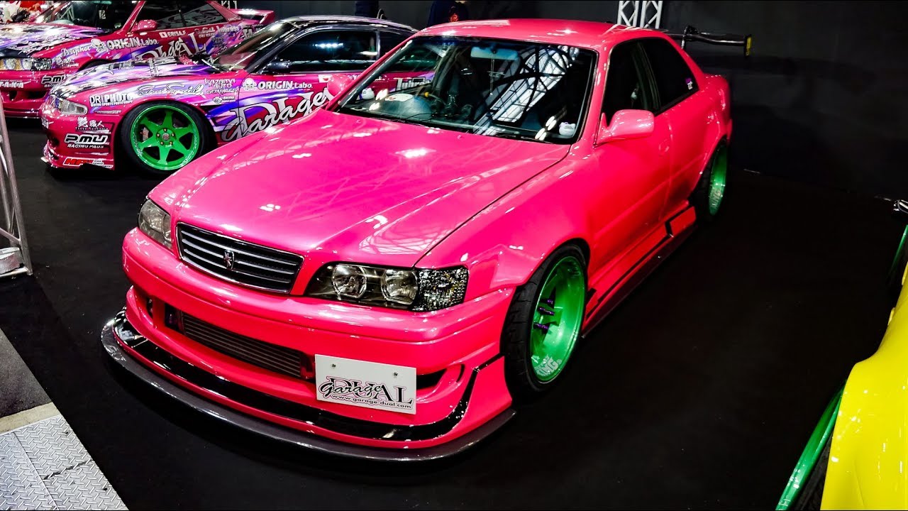 4K)GARAGE DUAL TOYOTA 100 CHASER modified - NAGOYA AUTO TREND 2018