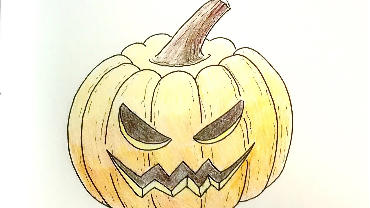 Halloween Pumpkin] A simple course on how to draw pen and colored