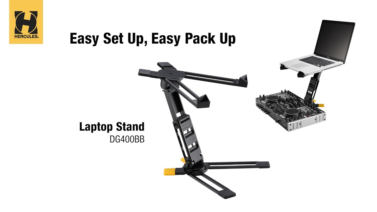 Hercules DG400BB Laptop Stand Easy Set Up Easy Pack Up! (Full