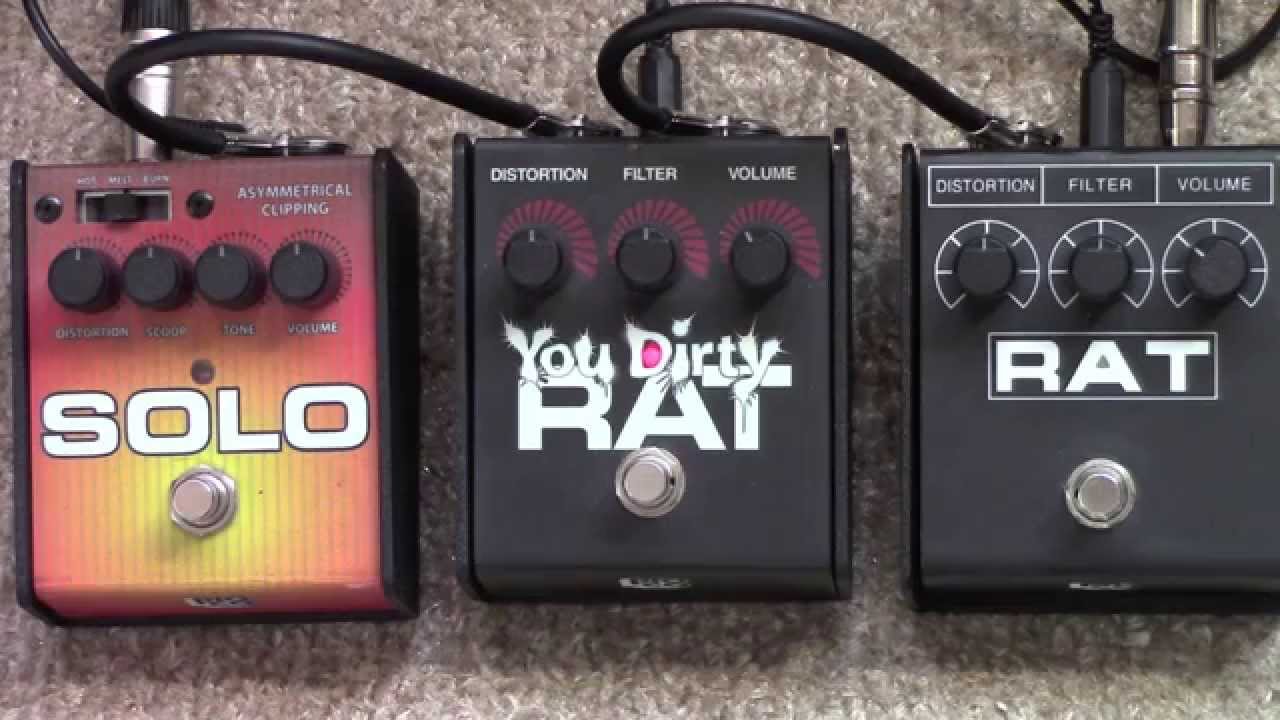 3 ProCo Rat Pedals With Single Coils Rat, Solo Rat & You Dirty Rat