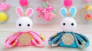 簡単】つまみ細工✨うさぎの雛人形の作り方🎎【可愛すぎる！】 - YouTube