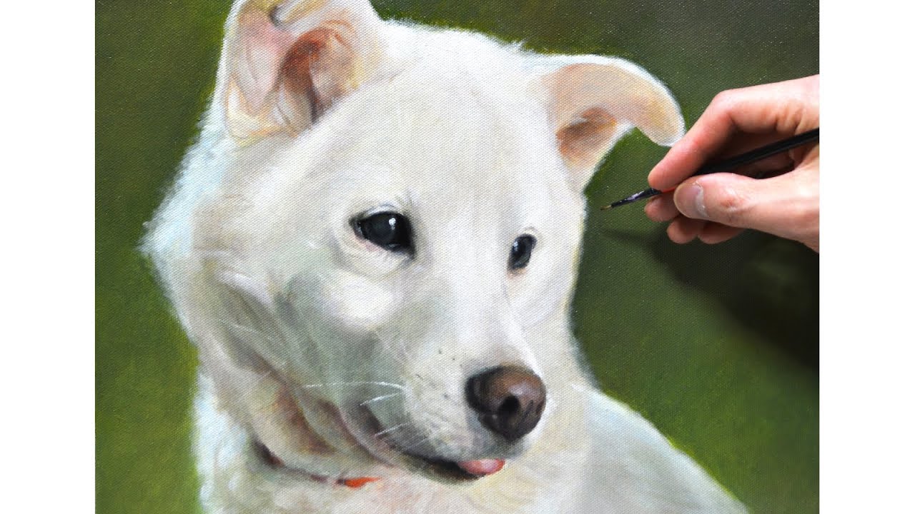 油絵-タイムラプス】わんちゃんを描く Oil Painting-TimeLapse｜Dog