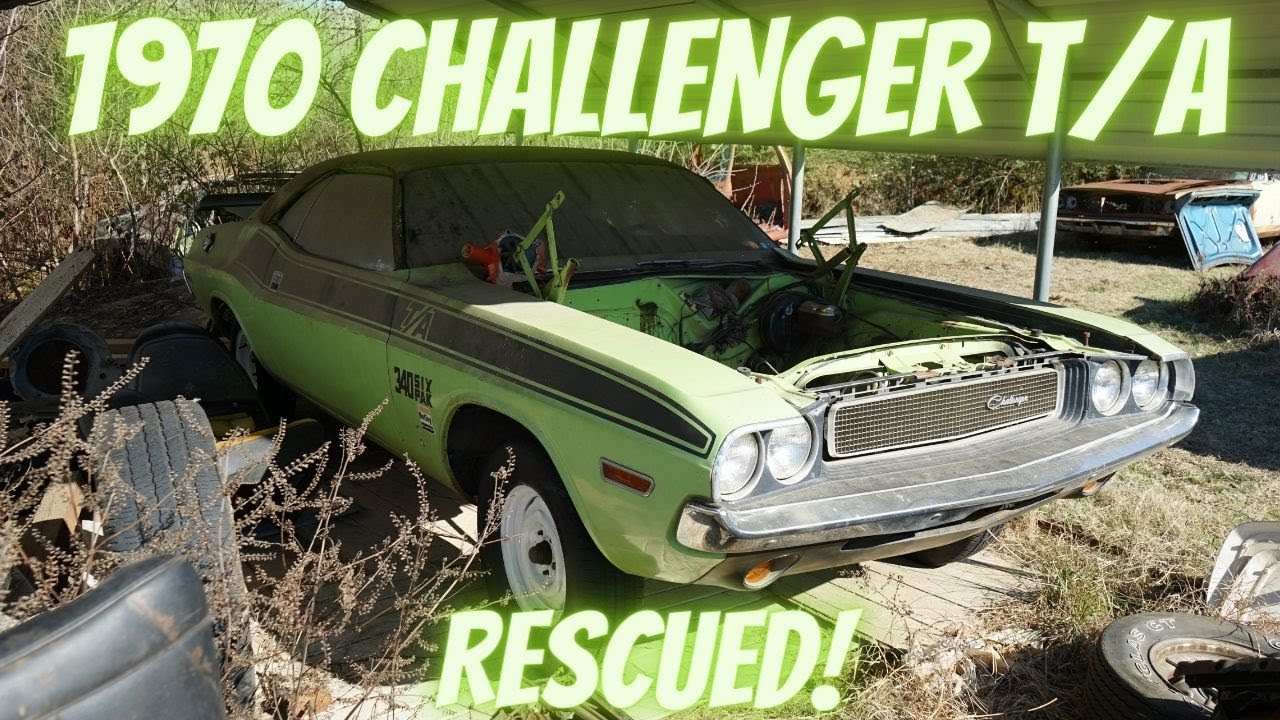 RESCUED! 1970 Dodge Challenger T/A sitting since the 70's - YouTube