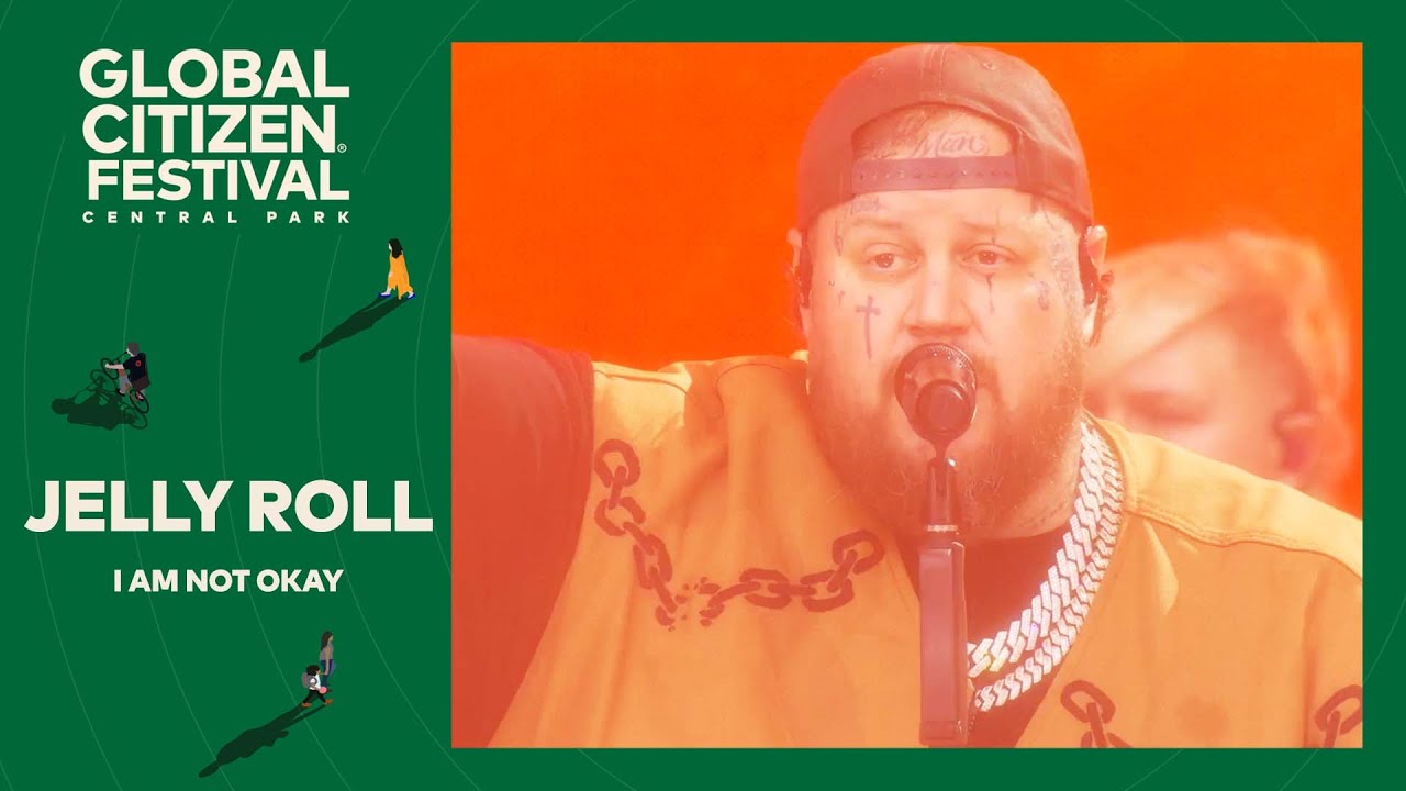 Jelly Roll rocks the stage with I Am Not Okay | Global Citizen