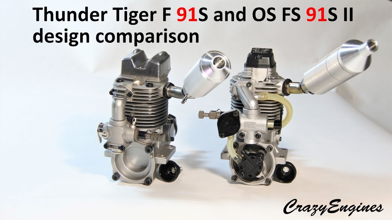 Thunder Tiger F 91S and OS FS 91S II design comparison - YouTube