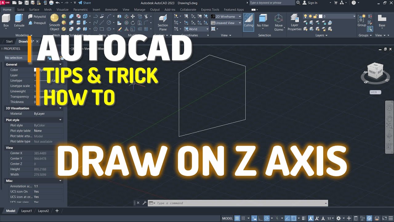 AutoCAD How To Draw In Z Axis - YouTube