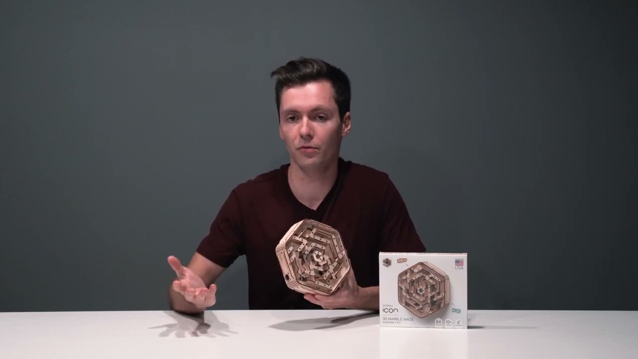 Intrism Icon - Hexagonal marble maze assembly kit