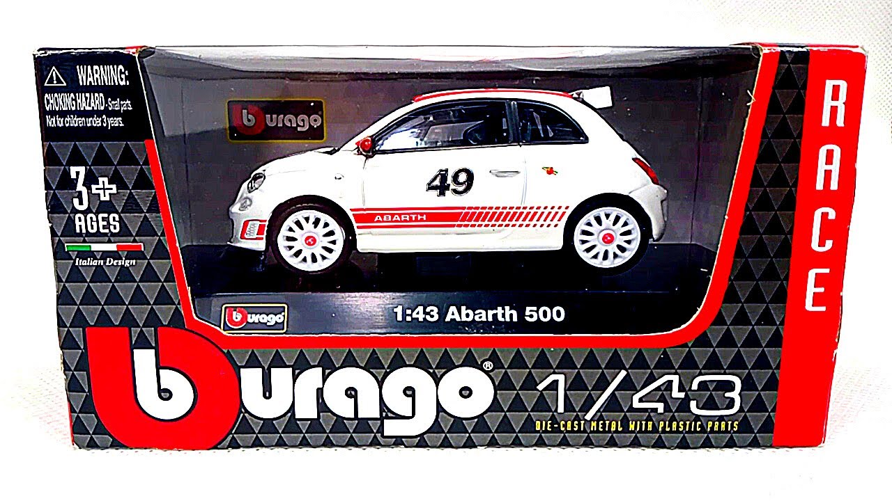 Bburago Abarth 500 ミニカー 1/24 Burago Abarth 500 in White 1:24