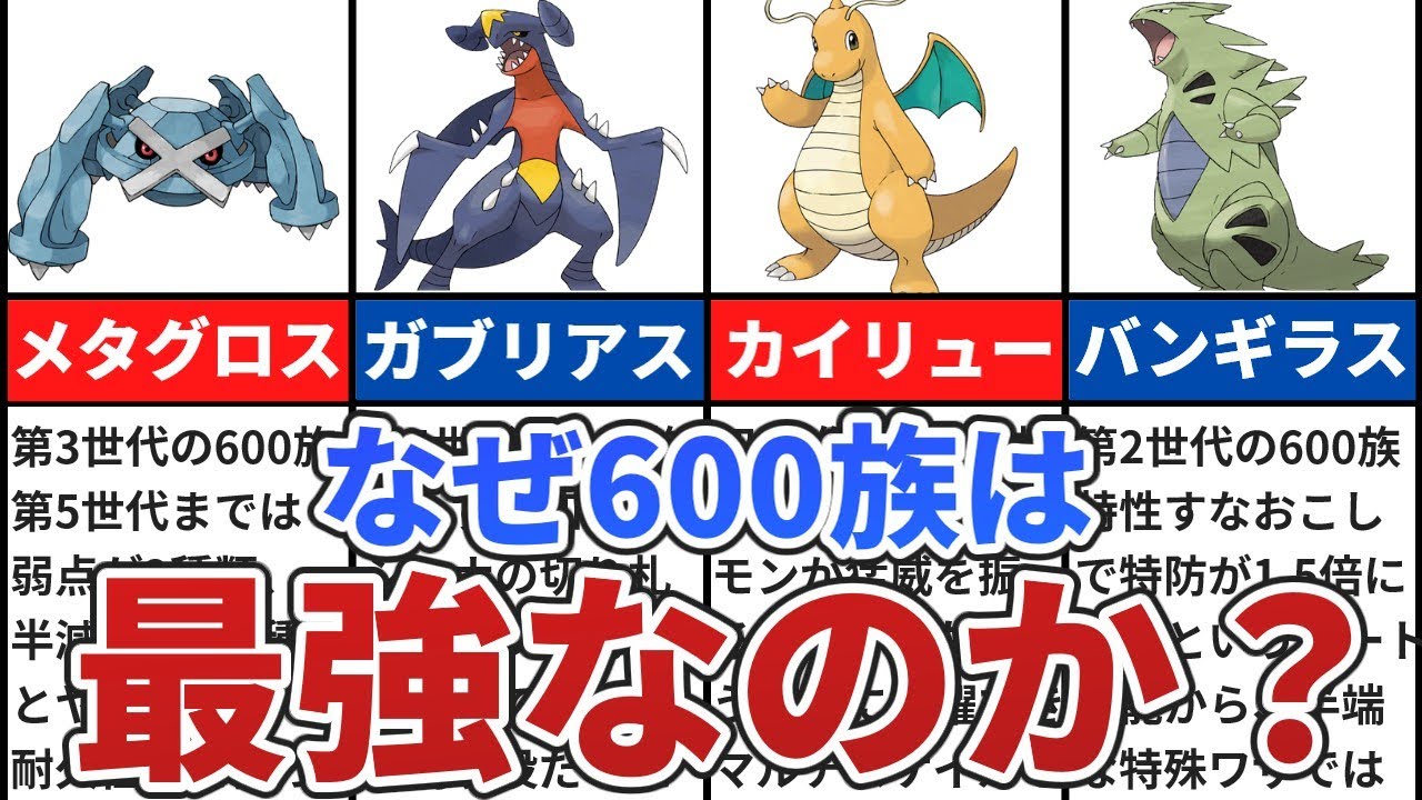 歴代ポケモン】サルでも分かる強すぎる600族ランキングTOP5 - YouTube