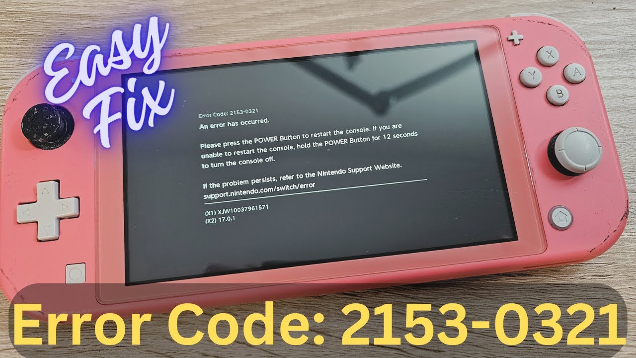 Nintendo Switch Error code 2153-0321..Easy Fix !! - YouTube