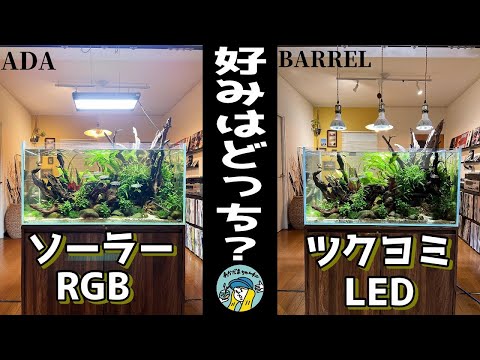 アクアリウム】水槽の照明を変更します（ソーラーRGBとツクヨミLED