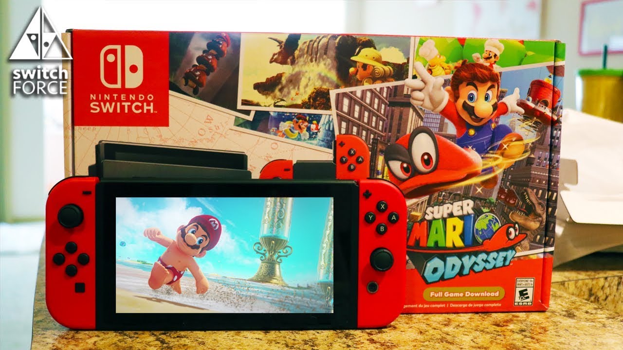 Super Mario Odyssey Switch Bundle Unboxing! Mario Odyssey JoyCon