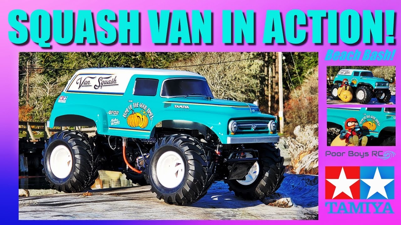 Tamiya GF-02 Squash Van Conquers The Beach! - YouTube