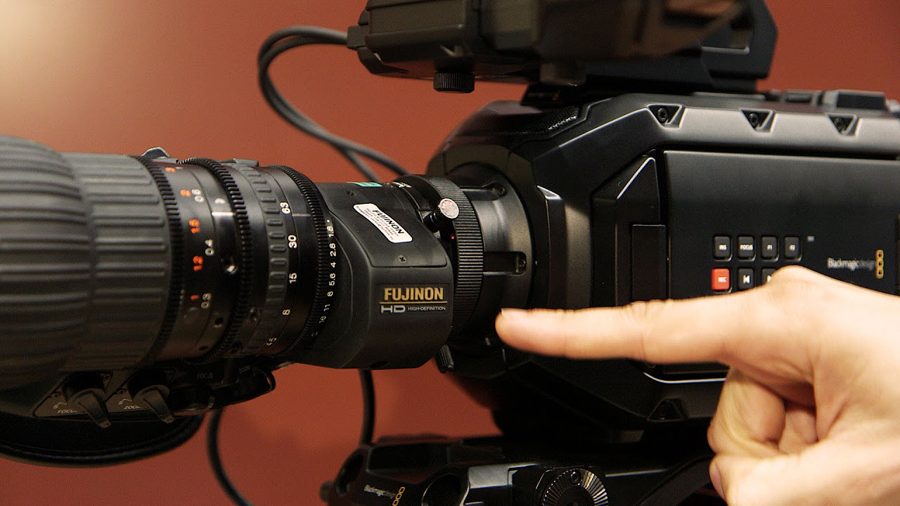 IBC2015: HD-SDI Input and B4-Mount on Ursa Mini - YouTube