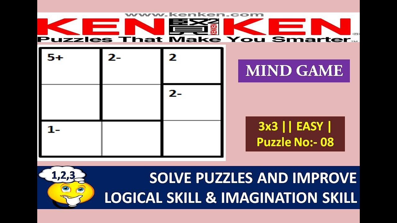 How to solve KENKEN Puzzle 3x3 ||EASY|| Puzzle no: 8|| - YouTube