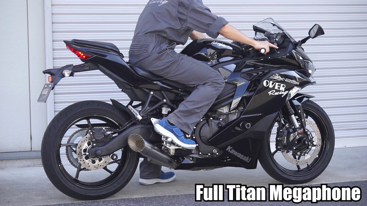 ZX 25R フルチタン メガホン フルエキゾーストマフラー - YouTube