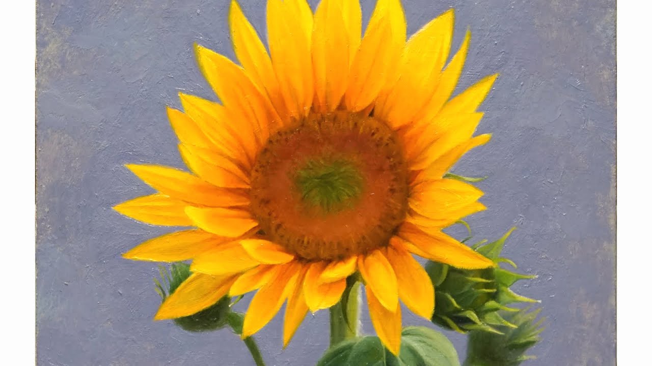 油絵タイムラプス｜ひまわりを描く｜Oil painting Time lapse