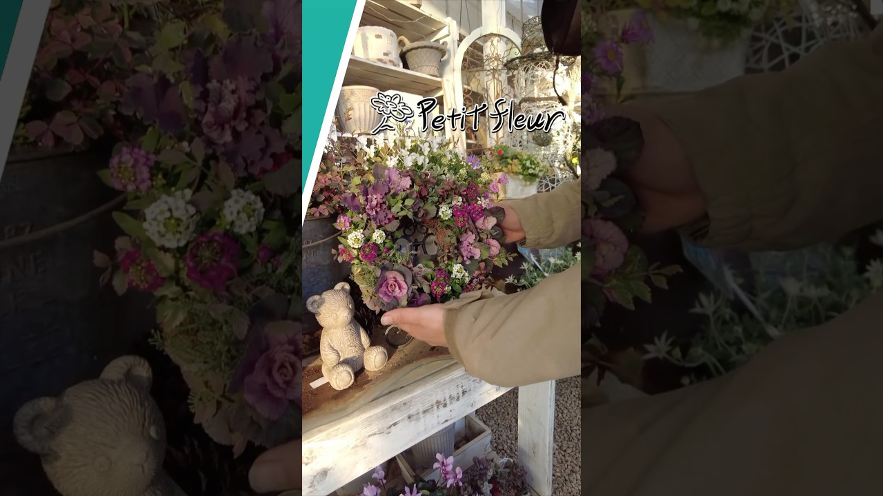 園芸】シックな葉牡丹を使ったコンパクトリース#flowers #gardening