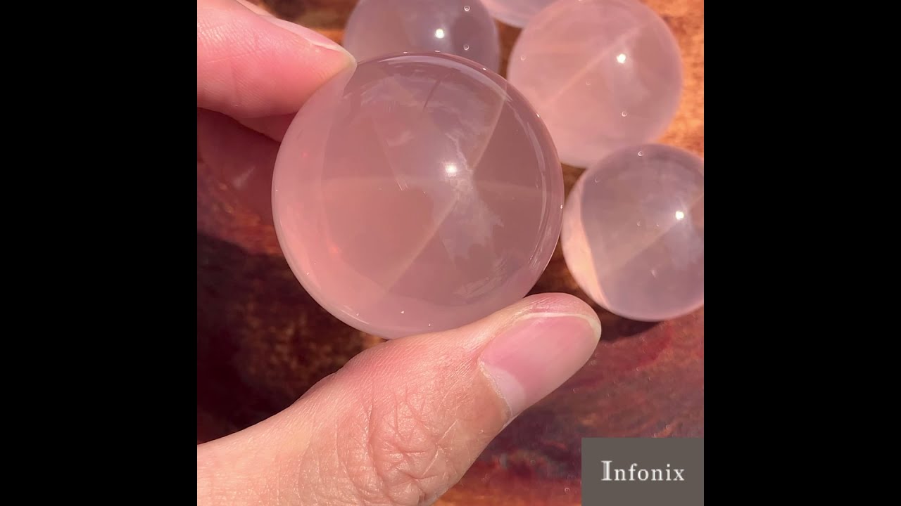 高品質]マダガスカル産スターローズクォーツ丸玉/スフィア（直径32.3mm