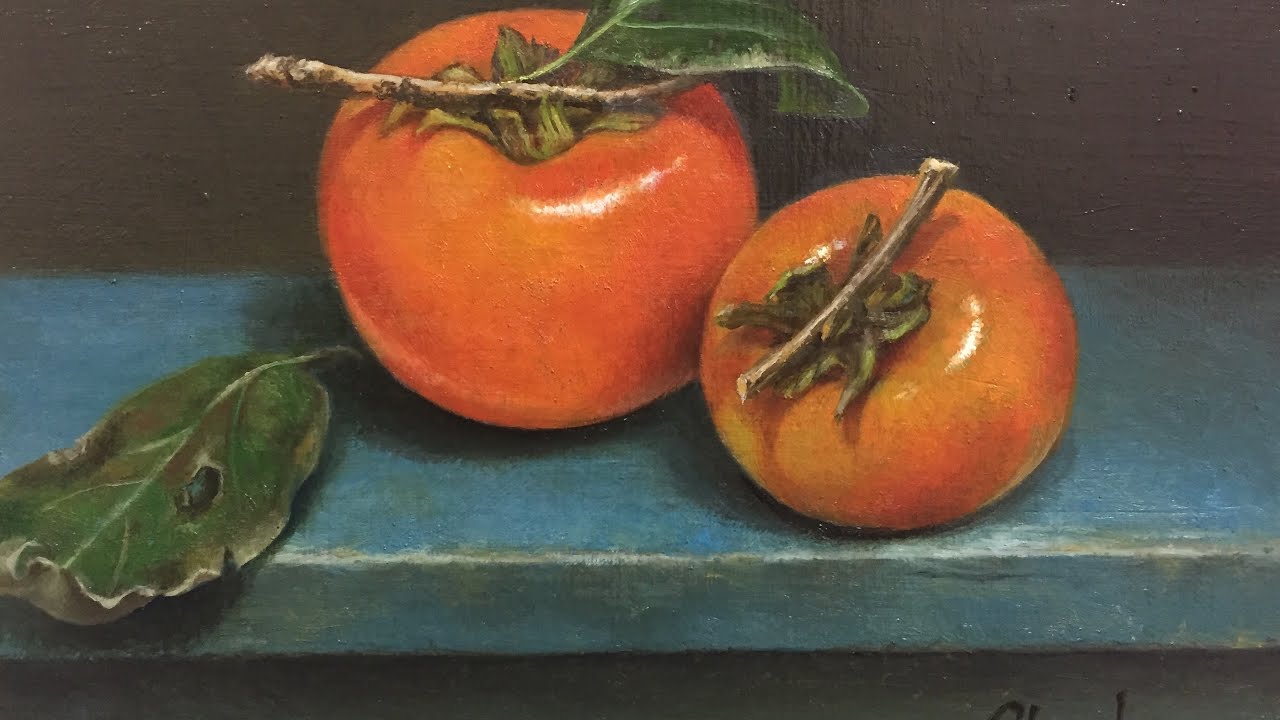 柿を描く 油絵 Oil painting - YouTube