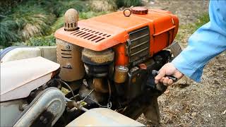 ヤンマーディーゼル耕耘機 エンジンの掛け方 - YouTube